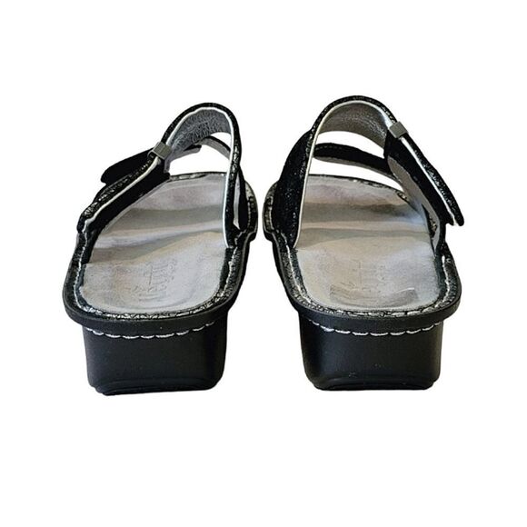 Alegria By PG Lite Karmen Pewter Wavy Leather Platform Slide Sandal Size EU 40 - Picture 4 of 9